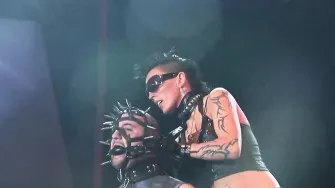 extreme fetish show on stage