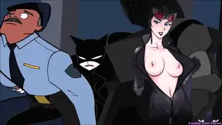 CatWoman TIME TRAVEL BALLBUSTING museum guard at 2.34 gotham girls ANIME kick in the balls from behind