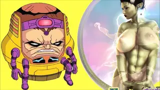 Monica & Jamie Ballbusting MODOK kick in the balls Anime Ballbust MARVEL