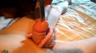 femdom insertion extrem urethral handle manche masturb cum