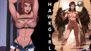 Hawkgirl BALLBUSTING kick in the balls ANIME Green Lantern