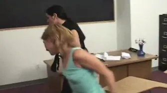 Teacher fucks student in the classroom