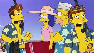 Marge Simpson BALLUSTING scammer with hard kick in the balls