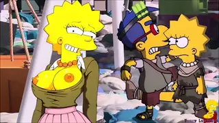 lisa simpson BALLBUSTING boy, cartoon hard kick in the balls