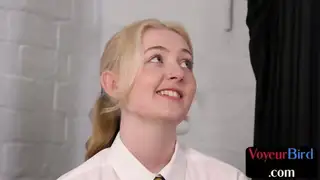 Bigass voyeur in skirt teasing wanker