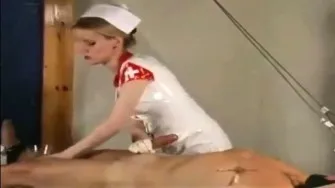 Sexy nurse takes sperm sample