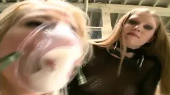 Blonde Bimbos Banged And Swapping Cumshots At BDSM Party