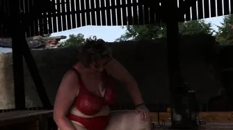 Slave threesome busty mature babes outdoors
