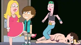 blonde milf FRANCINE BALLBUSTING boy in hospital hallway, cartoon kick in the balls